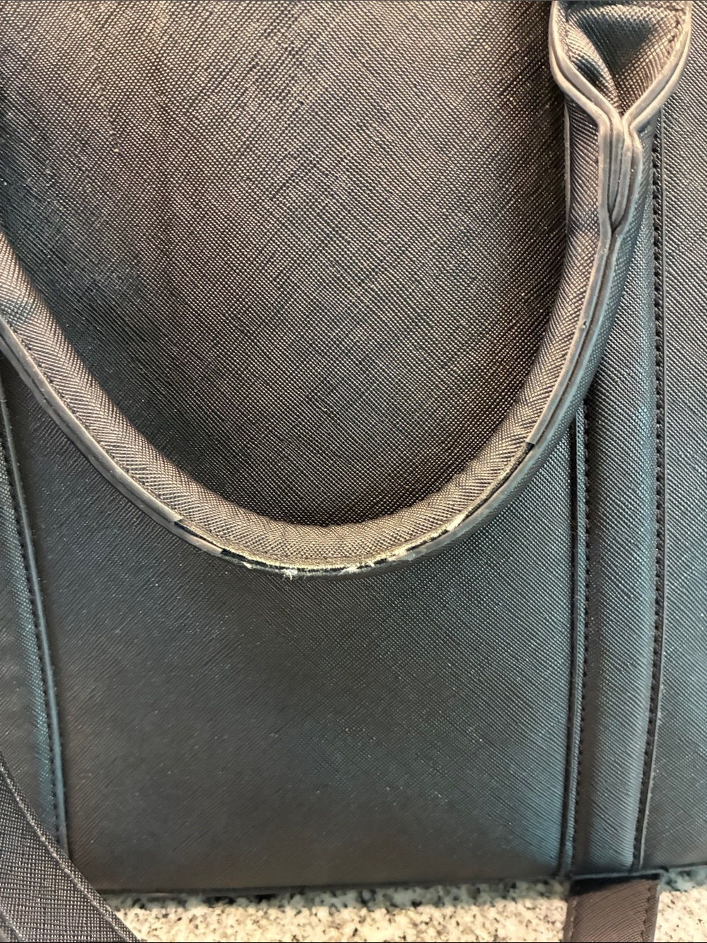 Steve Madden Black Satchel with Floral Scarf Accent.  B21 - Picture 4 of 10